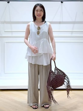 「A part by（アパートバイ）のアイテム（サングラス）」を使った、なかみさん（レディース・154cm）の夏コーディネート