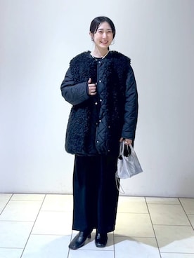 「A part by（アパートバイ）のアイテム（イヤリング）」を使った、なかみさん（レディース・154cm）の秋コーディネート