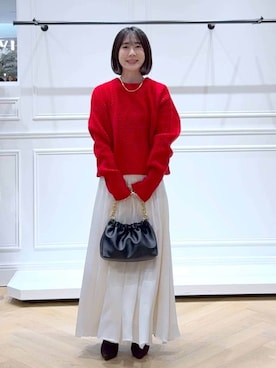 「アイテム（アクセサリー、その他）」を使った、なかみさん（レディース・154cm）の冬コーディネート