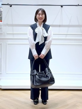 「アイテム（パンツドレス）」を使った、なかみさん（レディース・154cm）の冬コーディネート