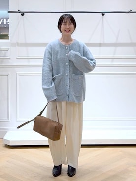 「アイテム（バレッタ/ヘアクリップ）」を使った、なかみさん（レディース・154cm）の秋コーディネート