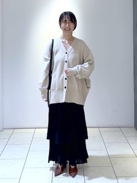 「A part by（アパートバイ）のスクエアミニショルダー（ショルダーバッグ）」を使った、なかみさん（レディース・154cm）の秋コーディネート