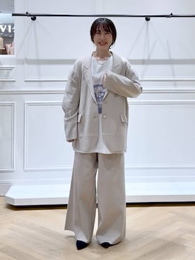 「アイテム（パンツドレス）」を使った、なかみさん（レディース・154cm）の秋コーディネート