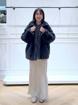 「e/rm（イーアールエム）のアイテム」を使った、なかみさん（レディース・154cm）の冬コーディネート