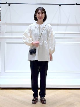 「アイテム（パンツドレス）」を使った、なかみさん（レディース・154cm）の冬コーディネート