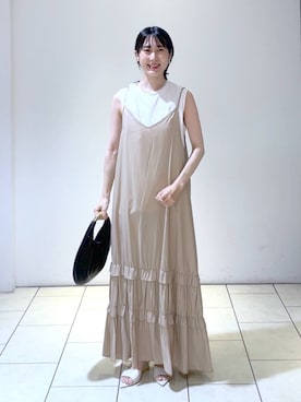 「A part by（アパートバイ）のアイテム（イヤリング）」を使った、なかみさん（レディース・154cm）の夏コーディネート