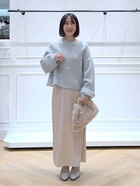 「アイテム（アクセサリー、その他）」を使った、なかみさん（レディース・154cm）の冬コーディネート