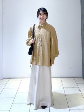 「A part by（アパートバイ）のアイテム（イヤリング）」を使った、なかみさん（レディース・154cm）の秋コーディネート