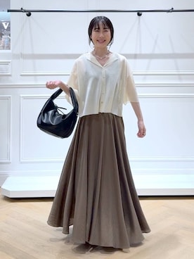 「アイテム（ヘアアクセサリー）」を使った、なかみさん（レディース・154cm）の夏コーディネート