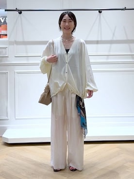 「ママコーデ」｜「アイテム（財布/小物）」を使った、なかみさん（レディース・154cm）の夏コーディネート