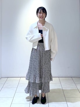 「A part by（アパートバイ）のアイテム（イヤリング）」を使った、なかみさん（レディース・154cm）の秋コーディネート