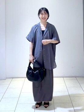 「A part by（アパートバイ）のアイテム（イヤリング）」を使った、なかみさん（レディース・154cm）の夏コーディネート