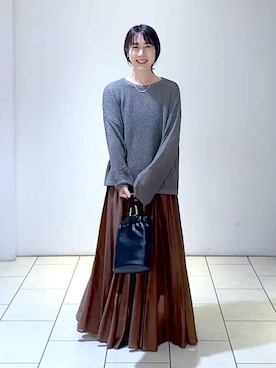 「A part by（アパートバイ）のアイテム（イヤリング）」を使った、なかみさん（レディース・154cm）の秋コーディネート