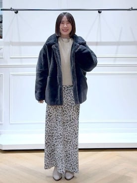 「e/rm（イーアールエム）のアイテム」を使った、なかみさん（レディース・154cm）の冬コーディネート