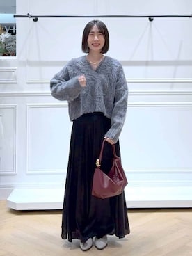 「アイテム（アクセサリー、その他）」を使った、なかみさん（レディース・154cm）の冬コーディネート
