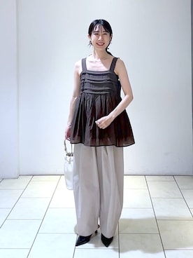 「A part by（アパートバイ）のアイテム（イヤリング）」を使った、なかみさん（レディース・154cm）の秋コーディネート