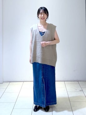 「A part by（アパートバイ）のアイテム（イヤリング）」を使った、なかみさん（レディース・154cm）の秋コーディネート