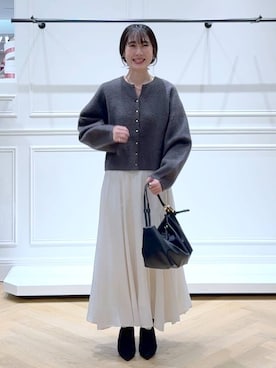 「アイテム（バレッタ/ヘアクリップ）」を使った、なかみさん（レディース・154cm）の秋コーディネート