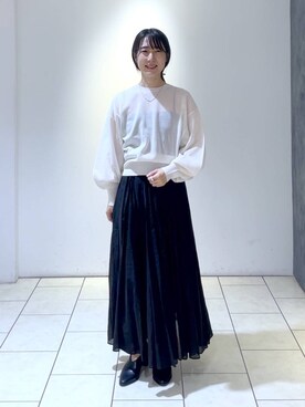 「A part by（アパートバイ）のアイテム（イヤリング）」を使った、なかみさん（レディース・154cm）の秋コーディネート