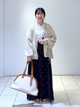 「アイテム（カーディガン/ボレロ）」を使った、なかみさん（レディース・154cm）の春コーディネート