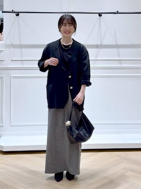 「アイテム（パンツドレス）」を使った、なかみさん（レディース・154cm）の秋コーディネート