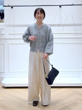 「アイテム（バレッタ/ヘアクリップ）」を使った、なかみさん（レディース・154cm）の秋コーディネート
