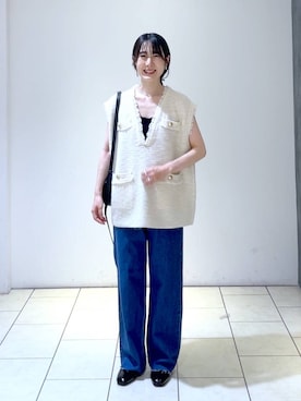「A part by（アパートバイ）のアイテム（イヤリング）」を使った、なかみさん（レディース・154cm）の秋コーディネート