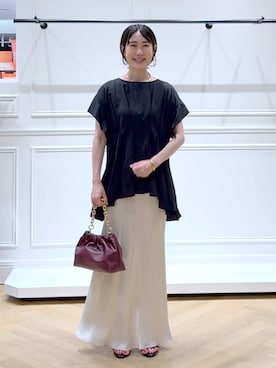 「バッグ」｜「アイテム（アクセサリー）」を使った、なかみさん（レディース・154cm）の夏コーディネート