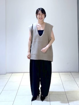 「A part by（アパートバイ）のアイテム（イヤリング）」を使った、なかみさん（レディース・154cm）の秋コーディネート