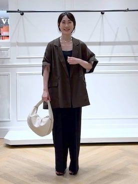 「A part by（アパートバイ）のネックカフ（ネックレス）」を使った、なかみさん（レディース・154cm）の夏コーディネート