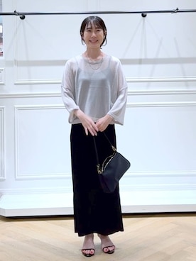 「A part by（アパートバイ）の≪追加8≫ステンレス_スネークネックレス（ネックレス）」を使った、なかみさん（レディース・154cm）の夏コーディネート