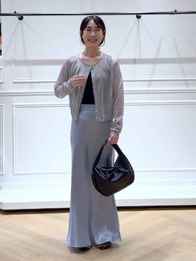 「アイテム（バレッタ/ヘアクリップ）」を使った、なかみさん（レディース・154cm）の夏コーディネート