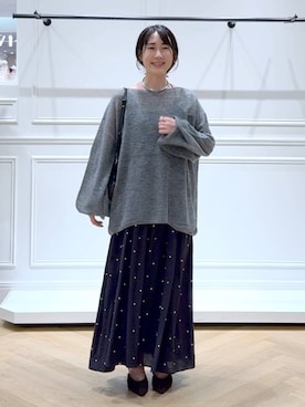 「アイテム（ヘアアクセサリー）」を使った、なかみさん（レディース・154cm）の夏コーディネート