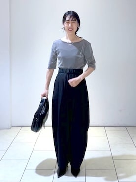 「A part by（アパートバイ）のアイテム（イヤリング）」を使った、なかみさん（レディース・154cm）の秋コーディネート