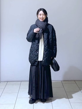 「A part by（アパートバイ）のアイテム（イヤリング）」を使った、なかみさん（レディース・154cm）の秋コーディネート