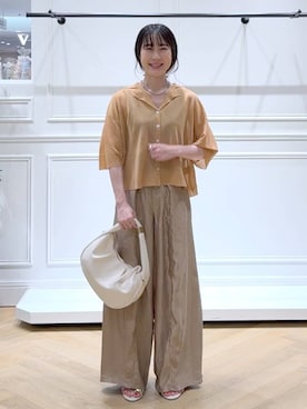 「アイテム（ヘアアクセサリー）」を使った、なかみさん（レディース・154cm）の夏コーディネート