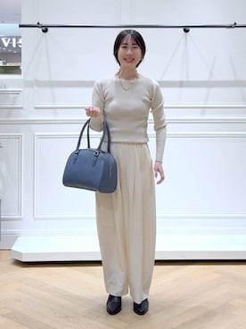 「A part by（アパートバイ）のアイテム（ボストンバッグ）」を使った、なかみさん（レディース・154cm）の秋コーディネート