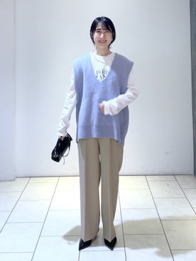 「A part by（アパートバイ）のアイテム（イヤリング）」を使った、なかみさん（レディース・154cm）の秋コーディネート