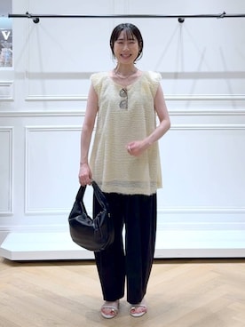 「A part by（アパートバイ）の≪追加2≫SUS/ビーズネックレス（ネックレス）」を使った、なかみさん（レディース・154cm）の夏コーディネート