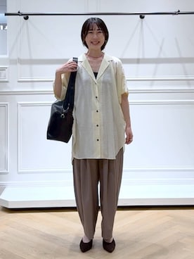 「アイテム（バレッタ/ヘアクリップ）」を使った、なかみさん（レディース・154cm）の夏コーディネート
