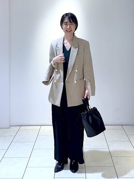 「A part by（アパートバイ）のアイテム（イヤリング）」を使った、なかみさん（レディース・154cm）の秋コーディネート