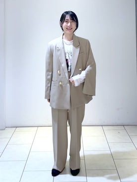 「A part by（アパートバイ）のアイテム（イヤリング）」を使った、なかみさん（レディース・154cm）の秋コーディネート