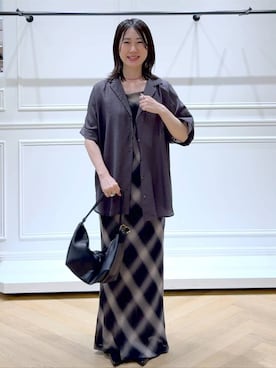 「A part by（アパートバイ）のメタルパーツパンプス（パンプス、ブラック系）」を使った、なかみさん（レディース・155cm）の夏コーディネート