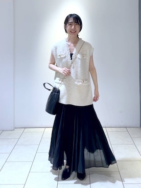 「A part by（アパートバイ）のアイテム（イヤリング）」を使った、なかみさん（レディース・154cm）の秋コーディネート
