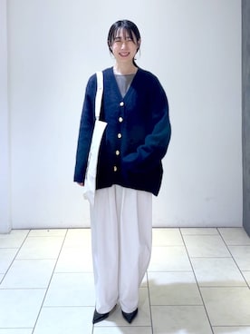 「A part by（アパートバイ）のアイテム（イヤリング）」を使った、なかみさん（レディース・154cm）の秋コーディネート