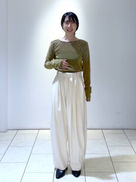 「A part by（アパートバイ）のアイテム（イヤリング）」を使った、なかみさん（レディース・154cm）の秋コーディネート