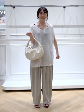 「アイテム（ヘアアクセサリー）」を使った、なかみさん（レディース・154cm）の夏コーディネート