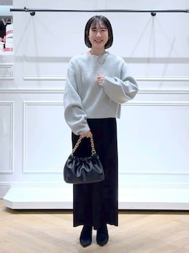 「A part by（アパートバイ）のアイテム（ショルダーバッグ）」を使った、なかみさん（レディース・154cm）の冬コーディネート