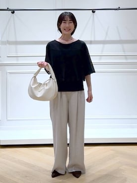 「アイテム（バレッタ/ヘアクリップ）」を使った、なかみさん（レディース・154cm）の夏コーディネート