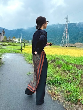 「アイテム（スラックス）」を使った、めそさん（レディース・158cm）の秋コーディネート